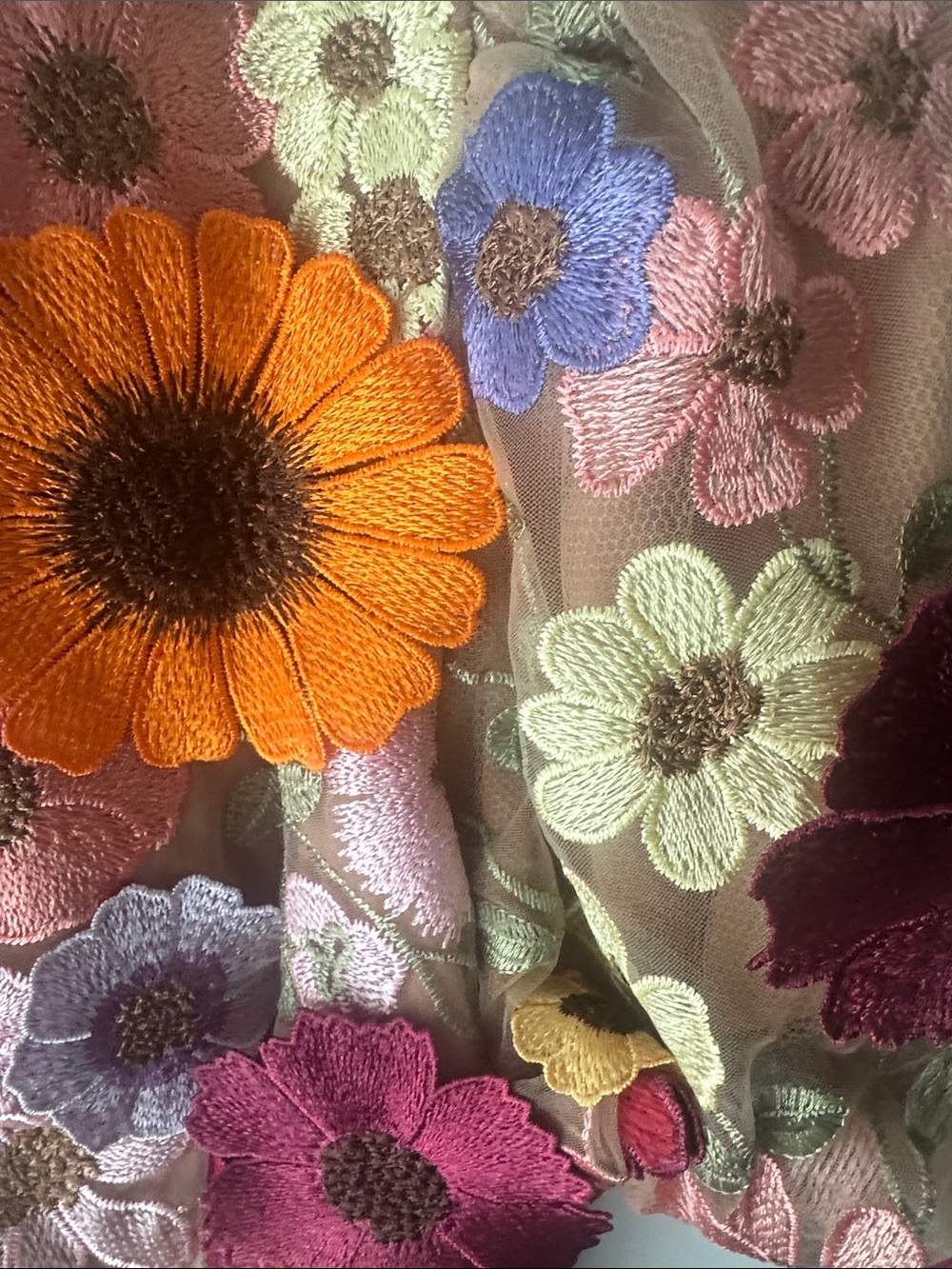 Elliatt S Dress with Orange & Pink Floral Appliqué worn once - Picture 6 of 8